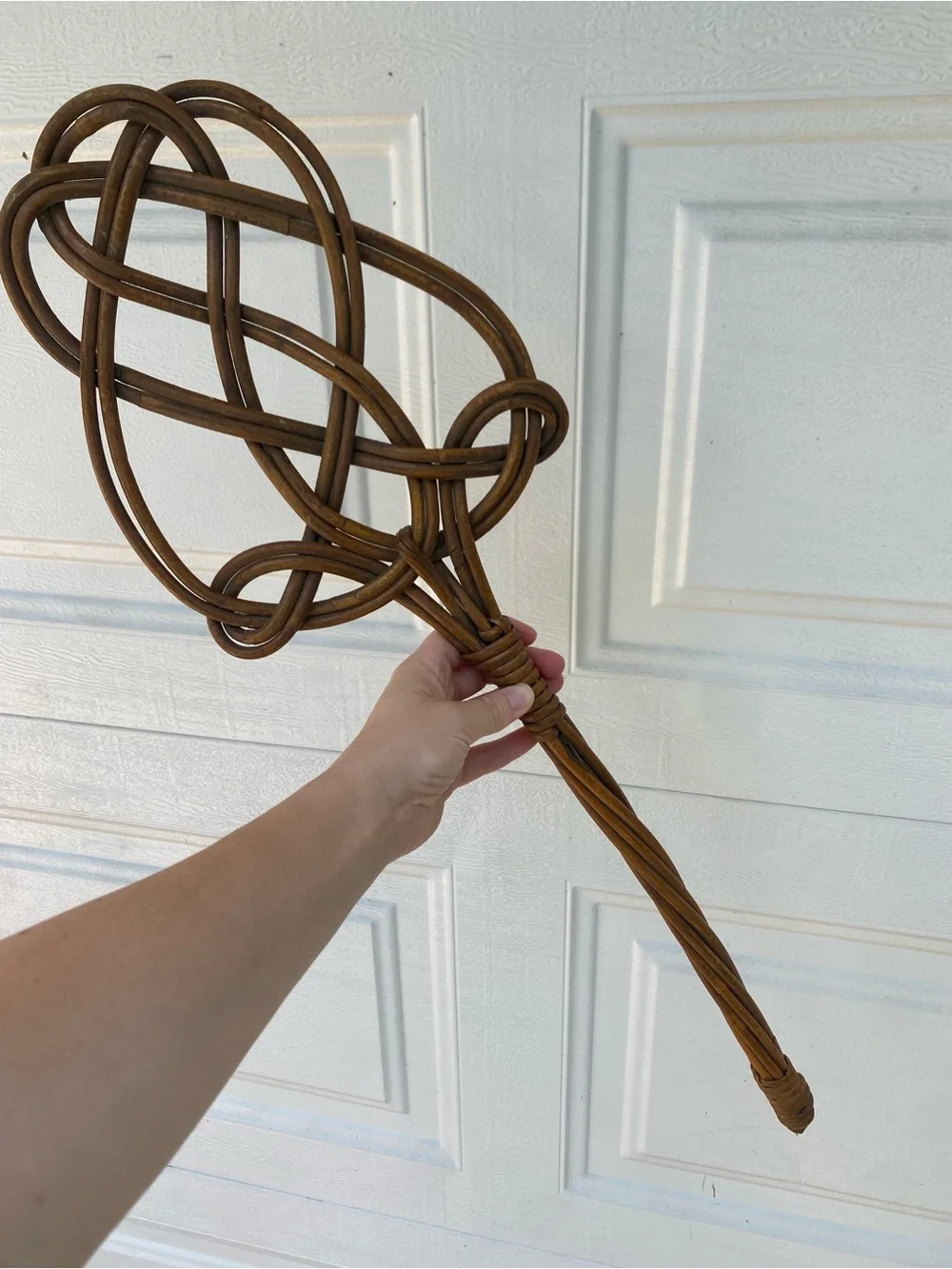 Large Vintage Wicker Woven Rug Beater